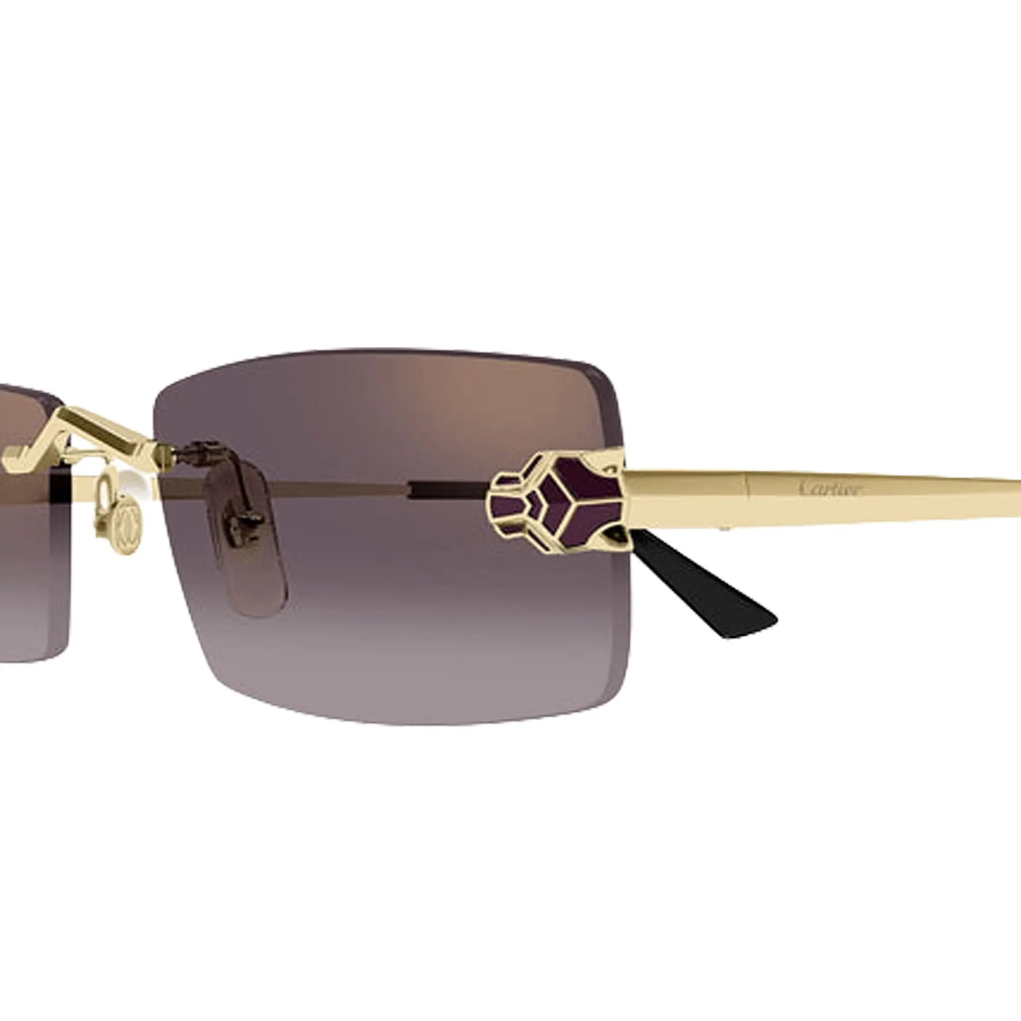 Detailed View Cartier Eyewear Panthere CT0598S-005 Violet Gradient Rimless Sunglasses